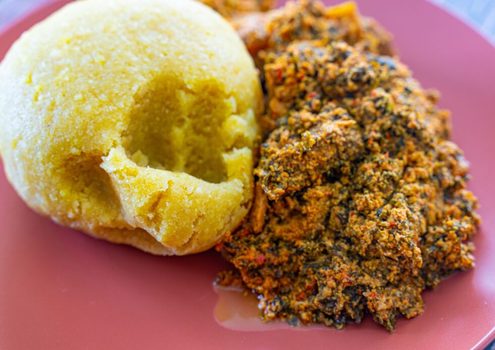 Egusi soup and garri